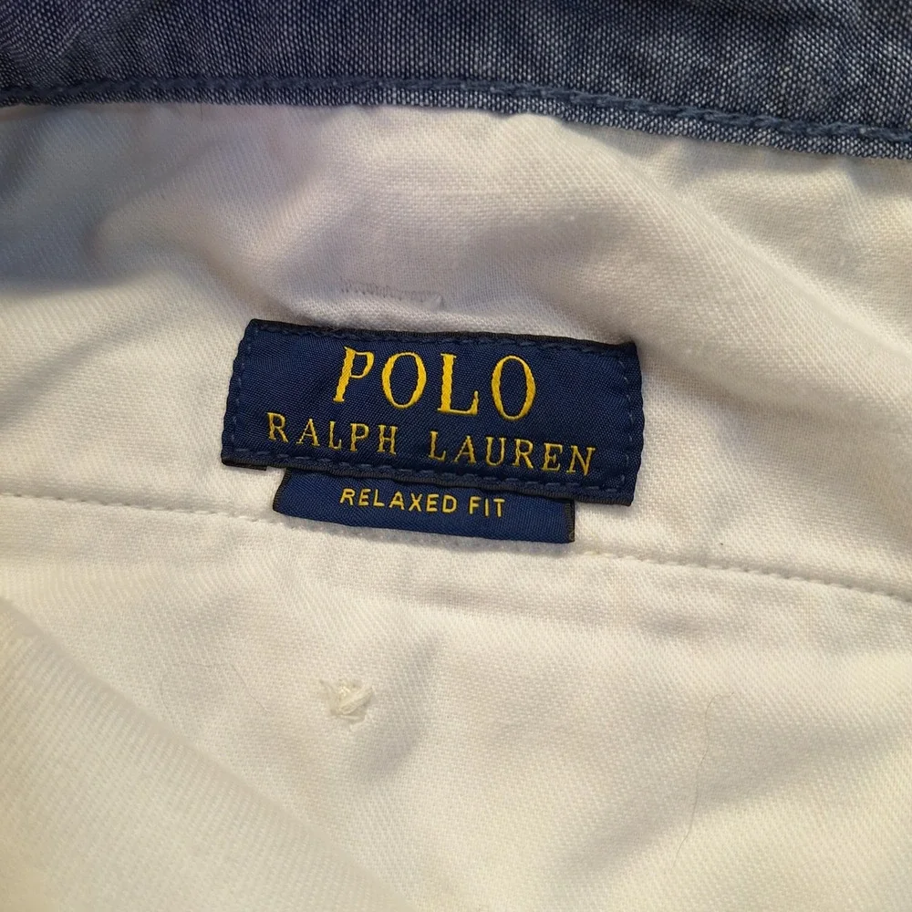 Polo Ralph Lauren Mens Relaxed Fit Chino Shorts White Cotton Size 34 Casual